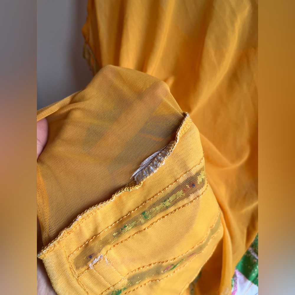 Parasuco Y2K Orange abstract sheer cropped top - Picture 11 of 12